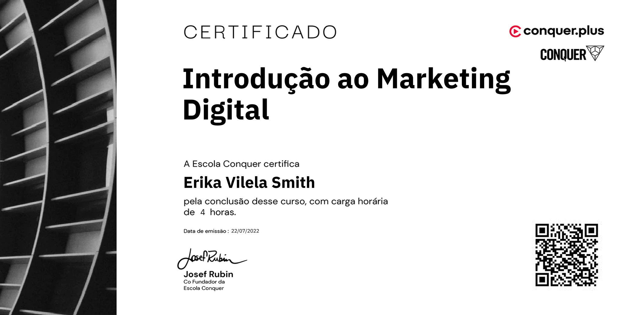 Certificado de Introdução ao Marketing Digital